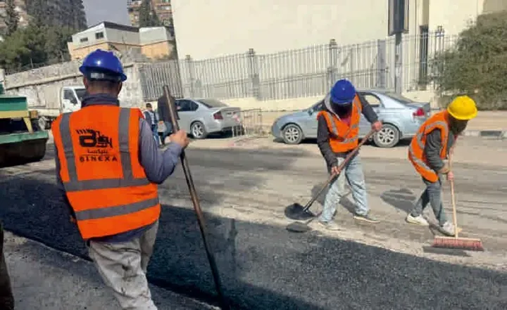 توحيد مسار الطريق في المزة - طلعة الإسكان